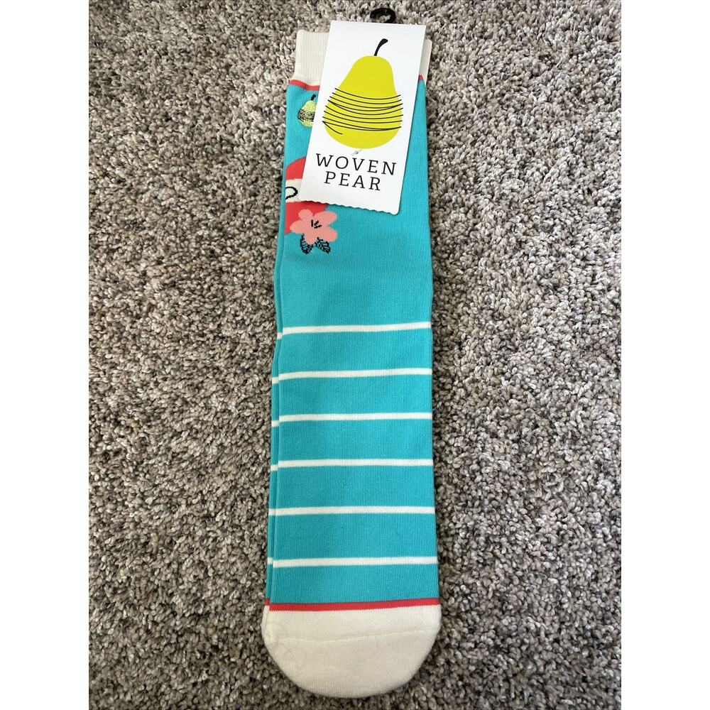 Woven Pear Mom Socks - Flowers - Brand New